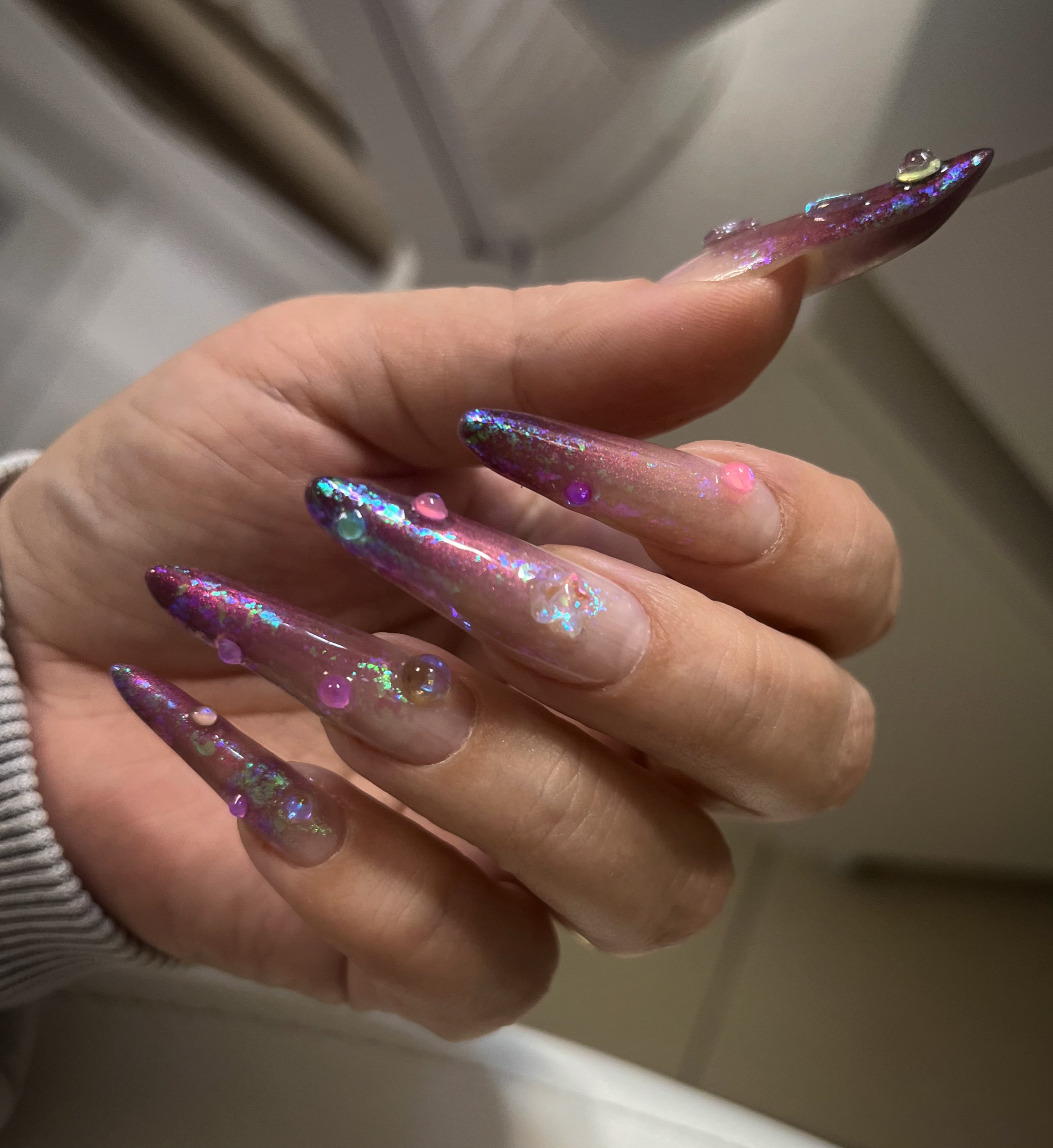 Наращивание ногтей+ дизайн в корейском стиле