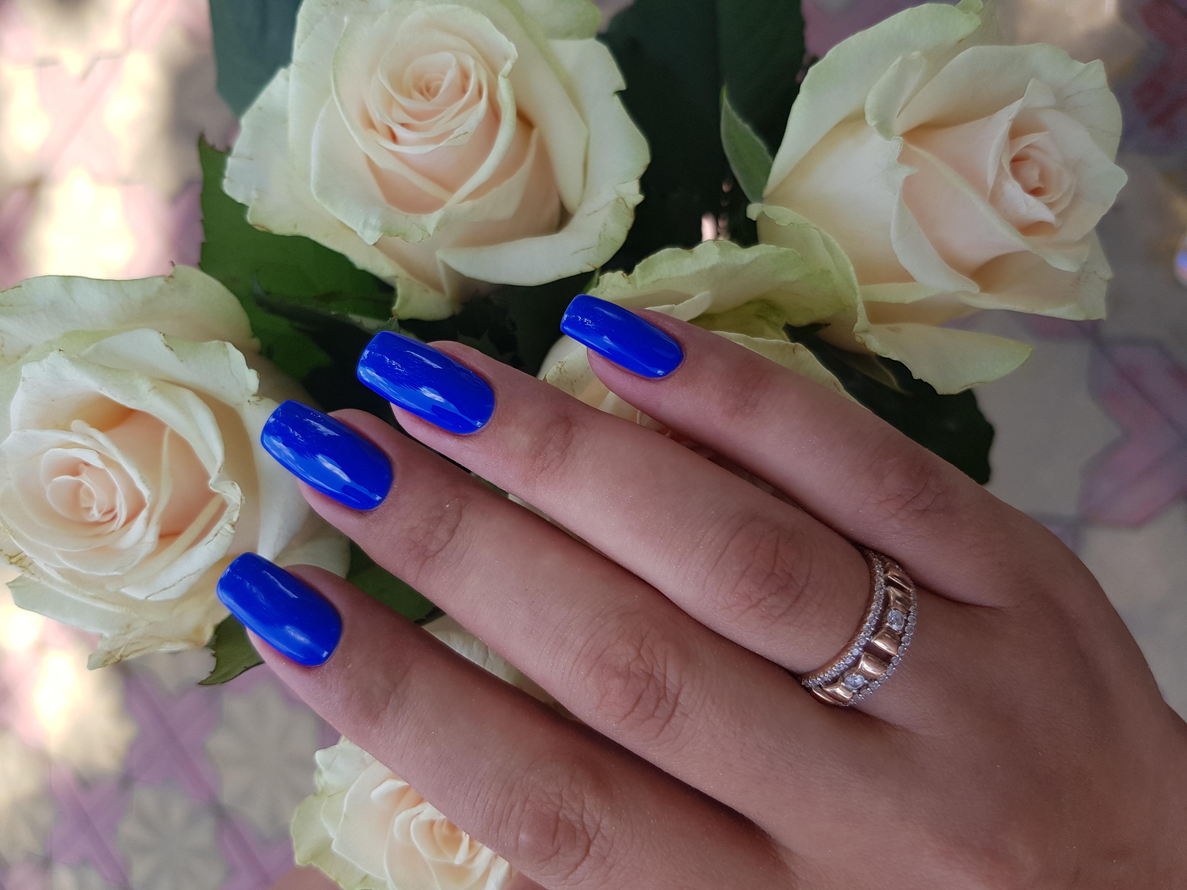 Синие Свадебные ногти